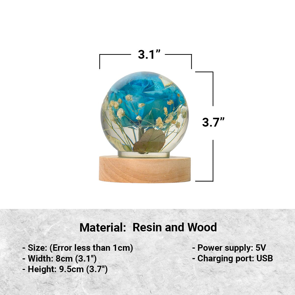 Blue Rose - Handmade Lamp