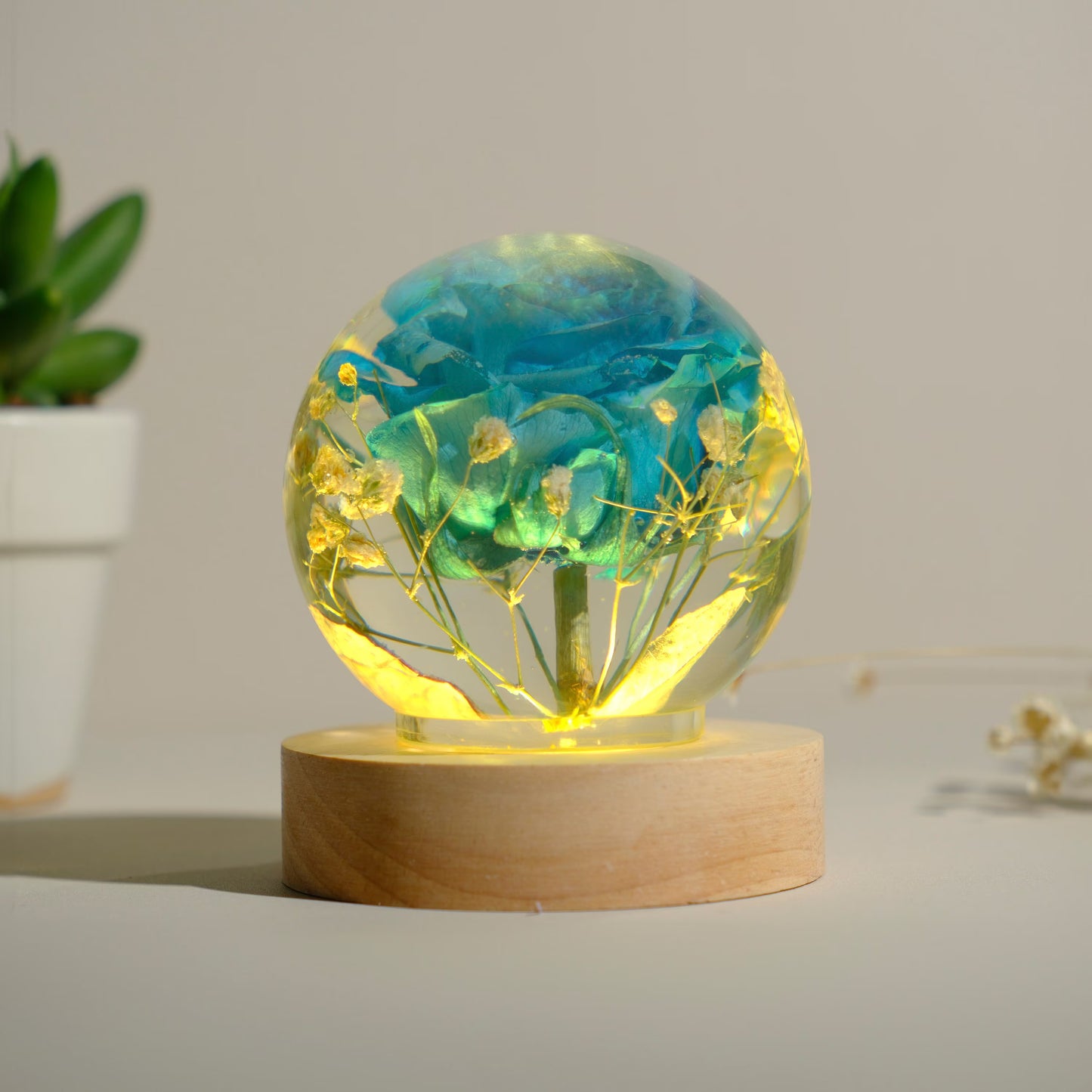 Blue Rose - Handmade Lamp