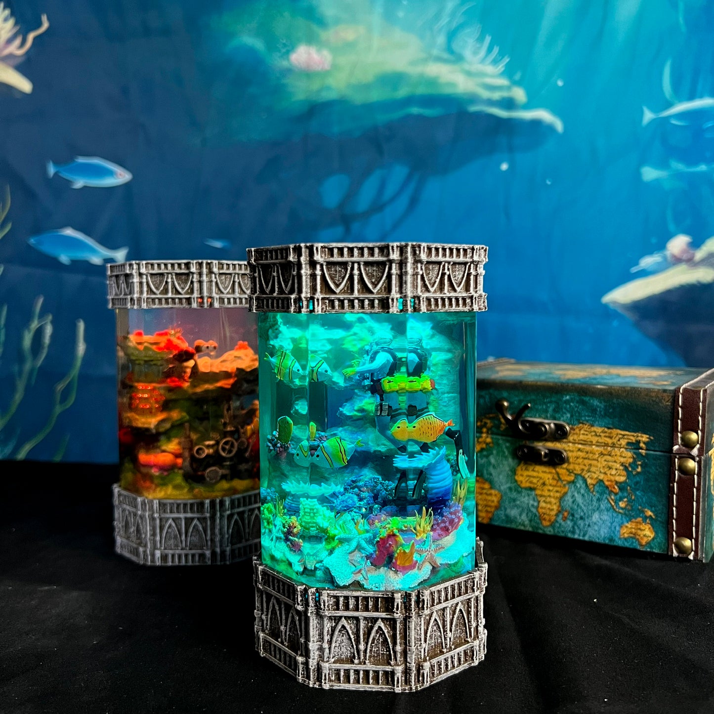 OctoDepth Resin Lamp – Diver's Undersea Adventure