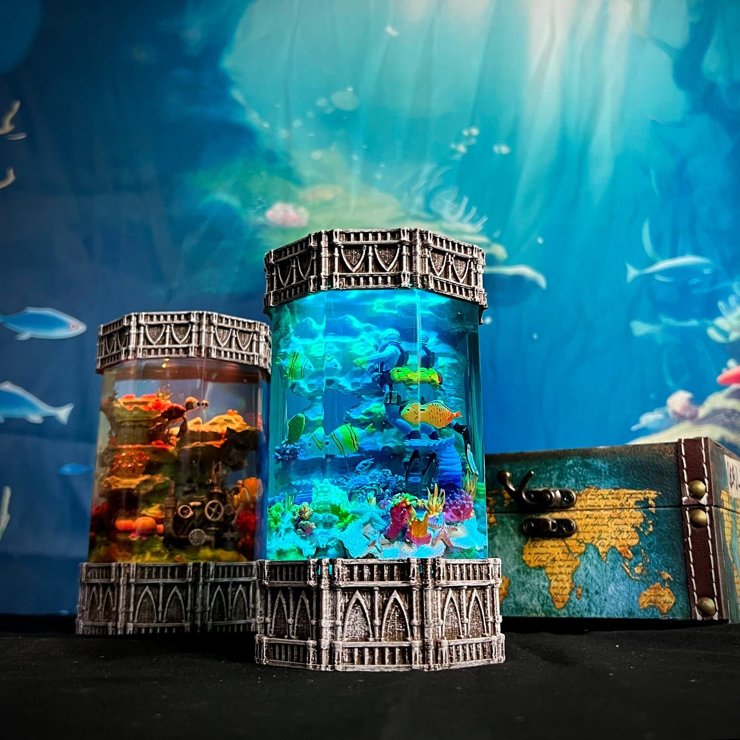 OctoDepth Resin Lamp – Diver's Undersea Adventure