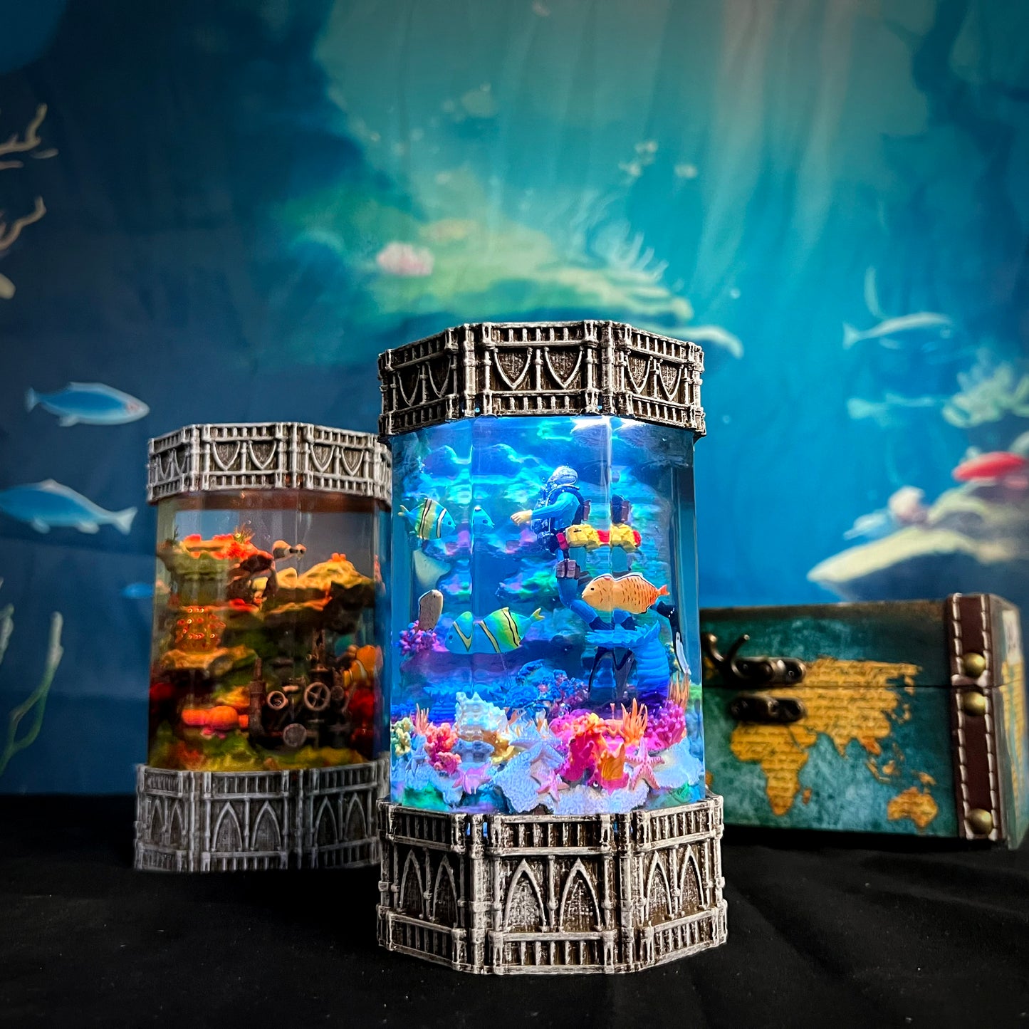 OctoDepth Resin Lamp – Diver's Undersea Adventure