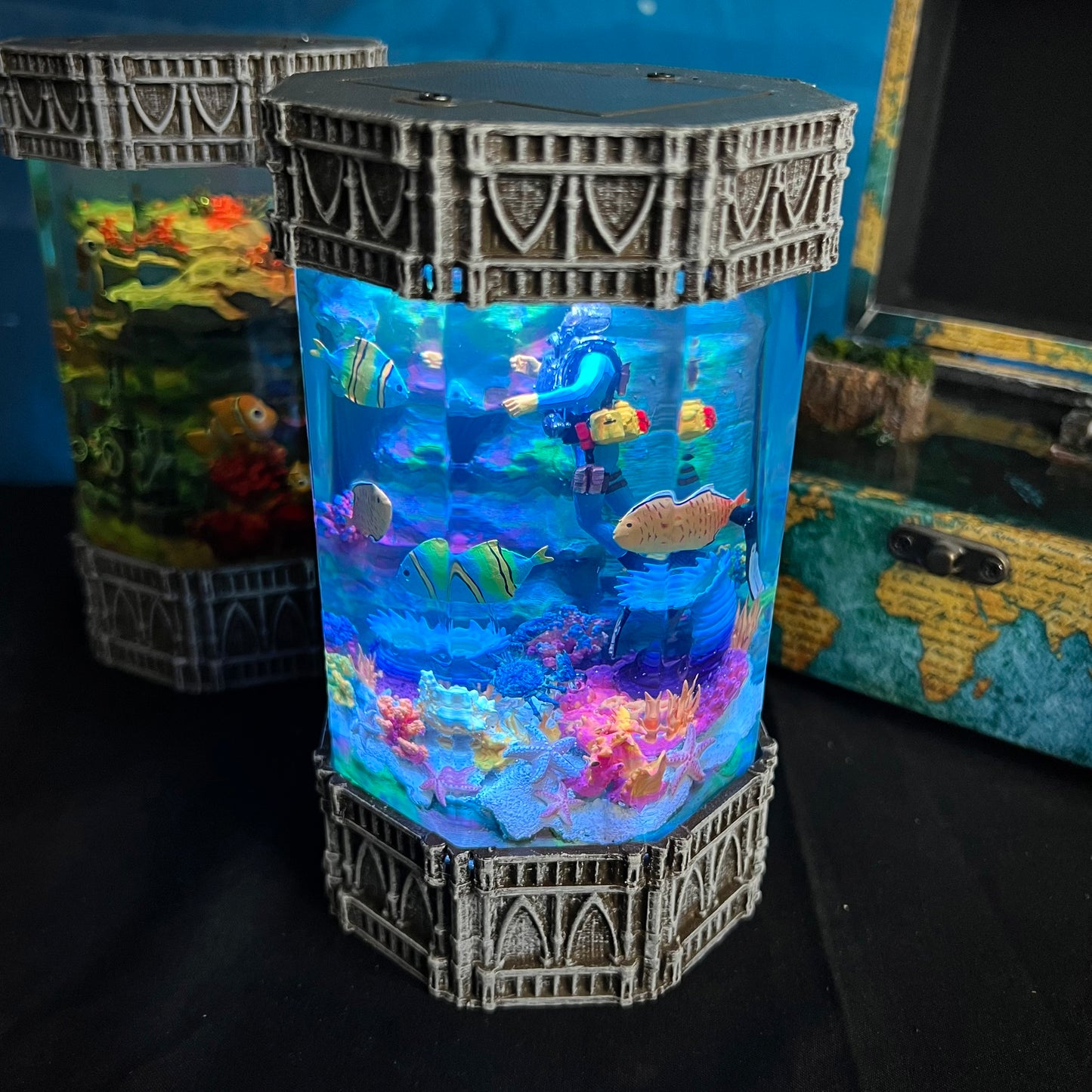 OctoDepth Resin Lamp – Diver's Undersea Adventure