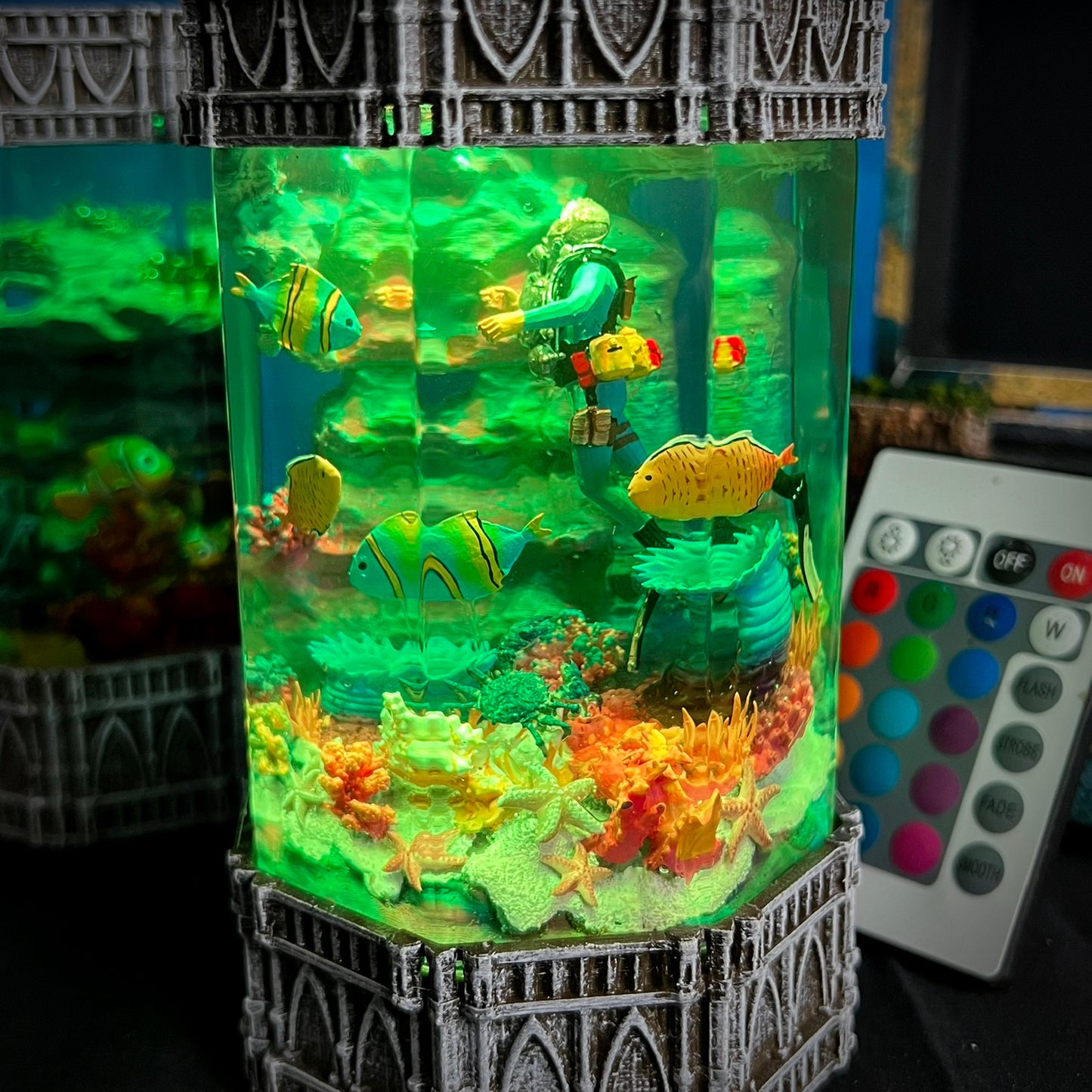 OctoDepth Resin Lamp – Diver's Undersea Adventure