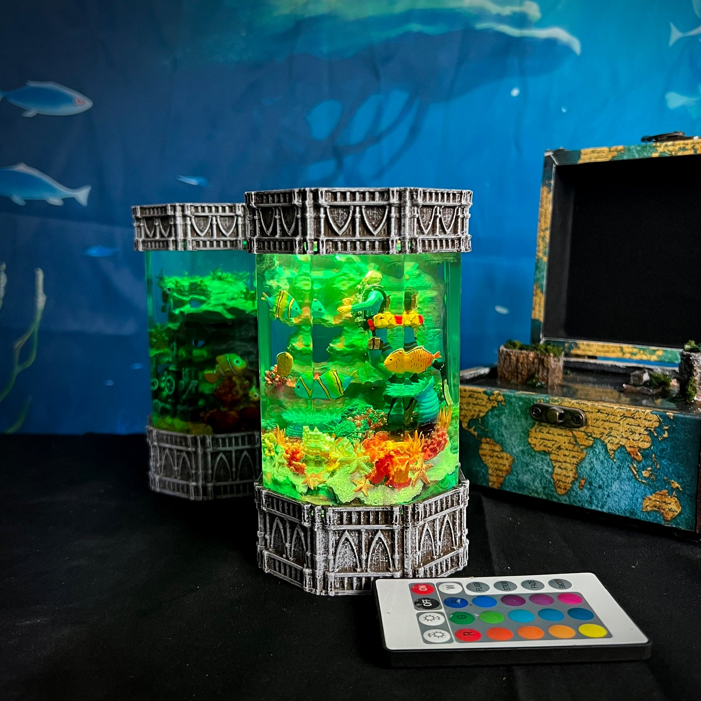 OctoDepth Resin Lamp – Diver's Undersea Adventure