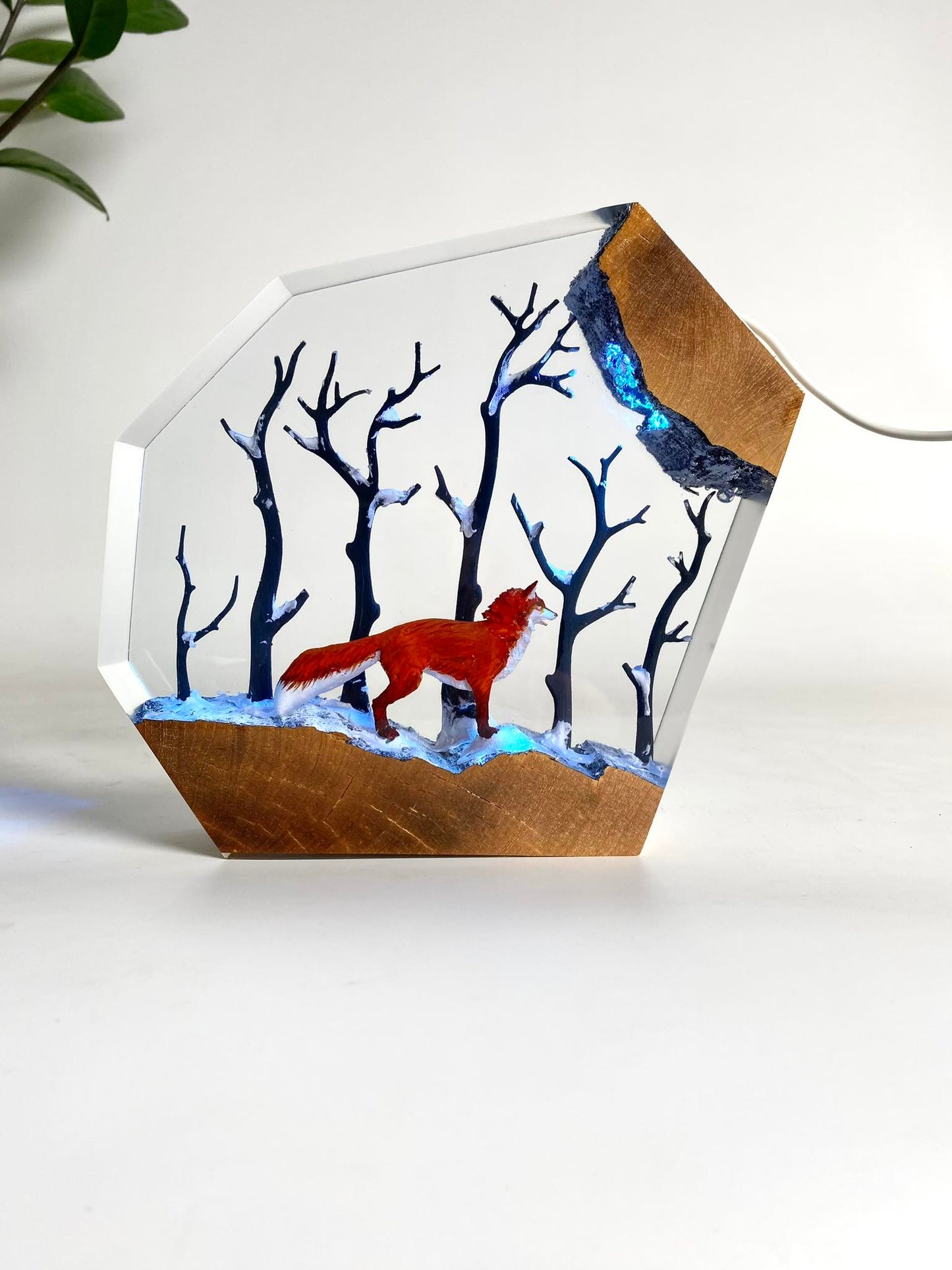 Red Fox in Forest - Epoxy Resin Lamp