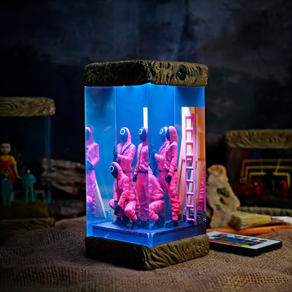 Pink Guards - Squid Game Handmade Resin Lamp