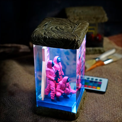 Pink Guards - Squid Game Handmade Resin Lamp