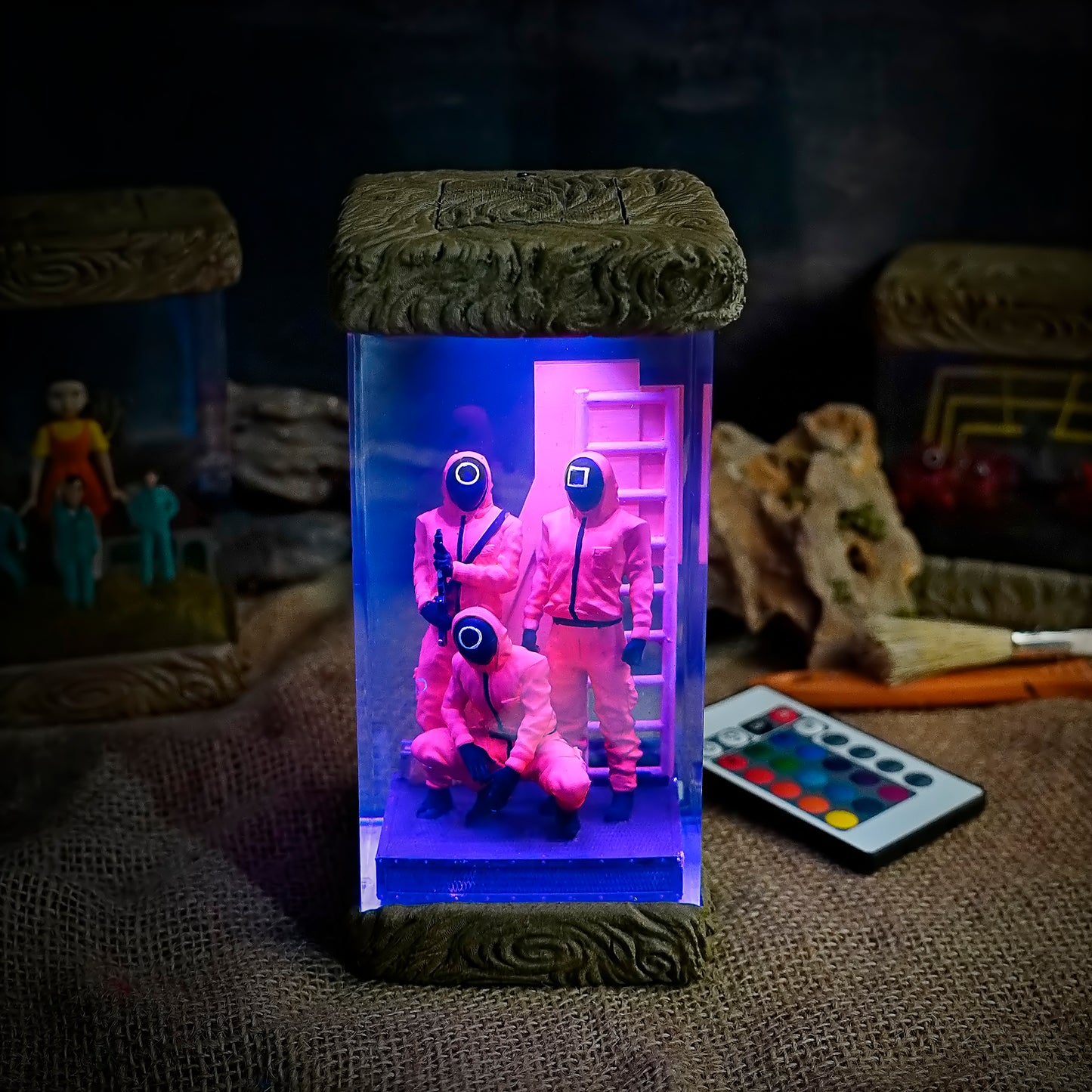 Pink Guards - Squid Game Handmade Resin Lamp