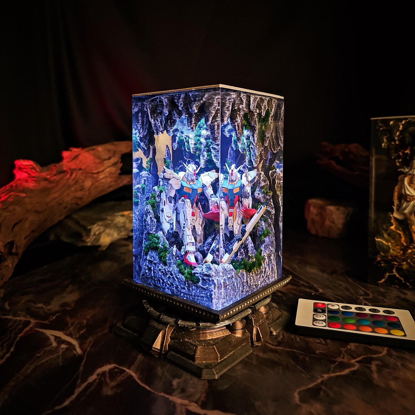 Gundam in Cave v1 resin lamp