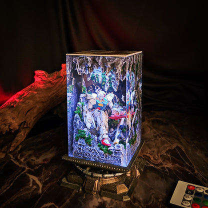 Gundam in Cave v1 resin lamp