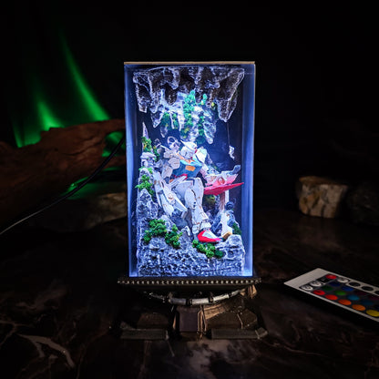 Gundam in Cave v1 resin lamp