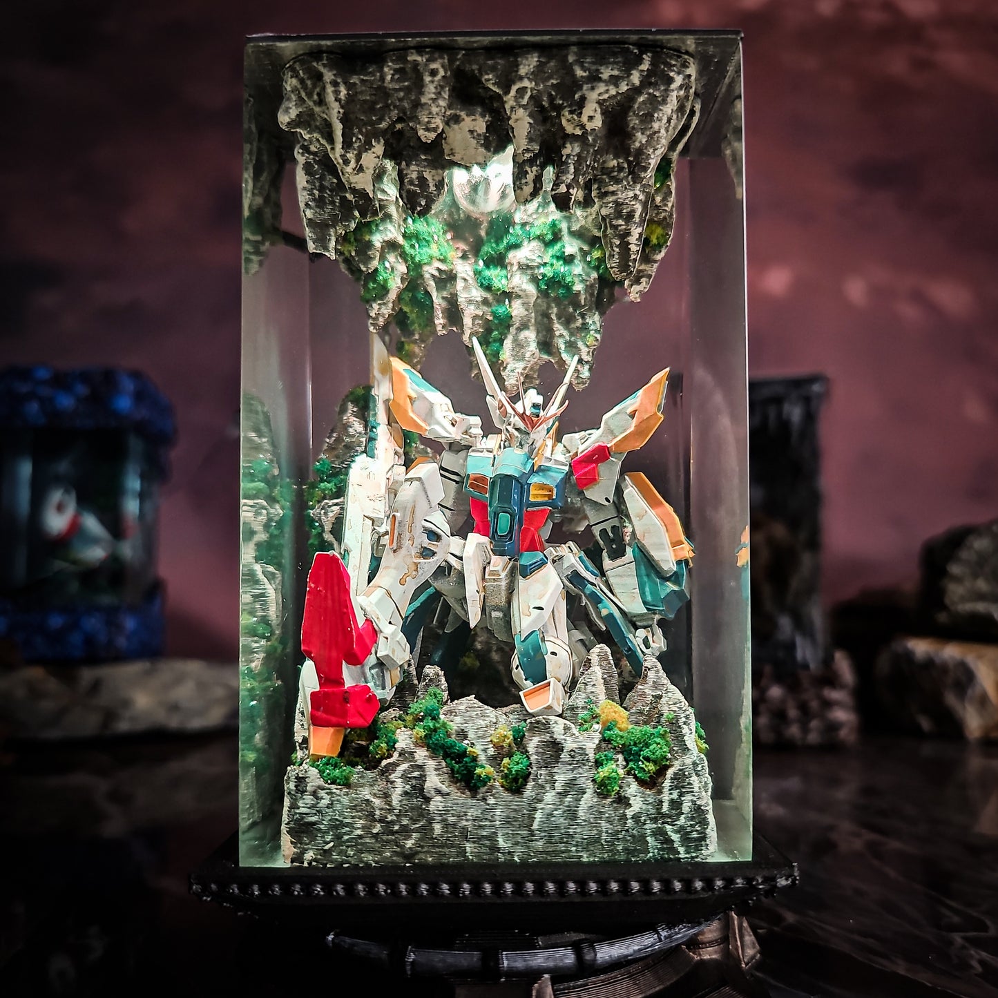 Gundam in Cave v2 resin lamp