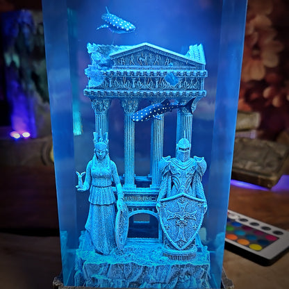 Greek Temple Handmade Epoxy Lamp