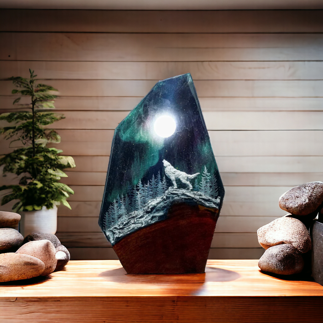 Wolf - Epoxy Resin Lamp