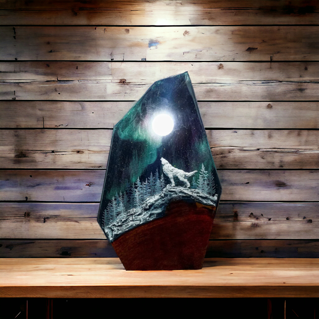 Wolf - Epoxy Resin Lamp