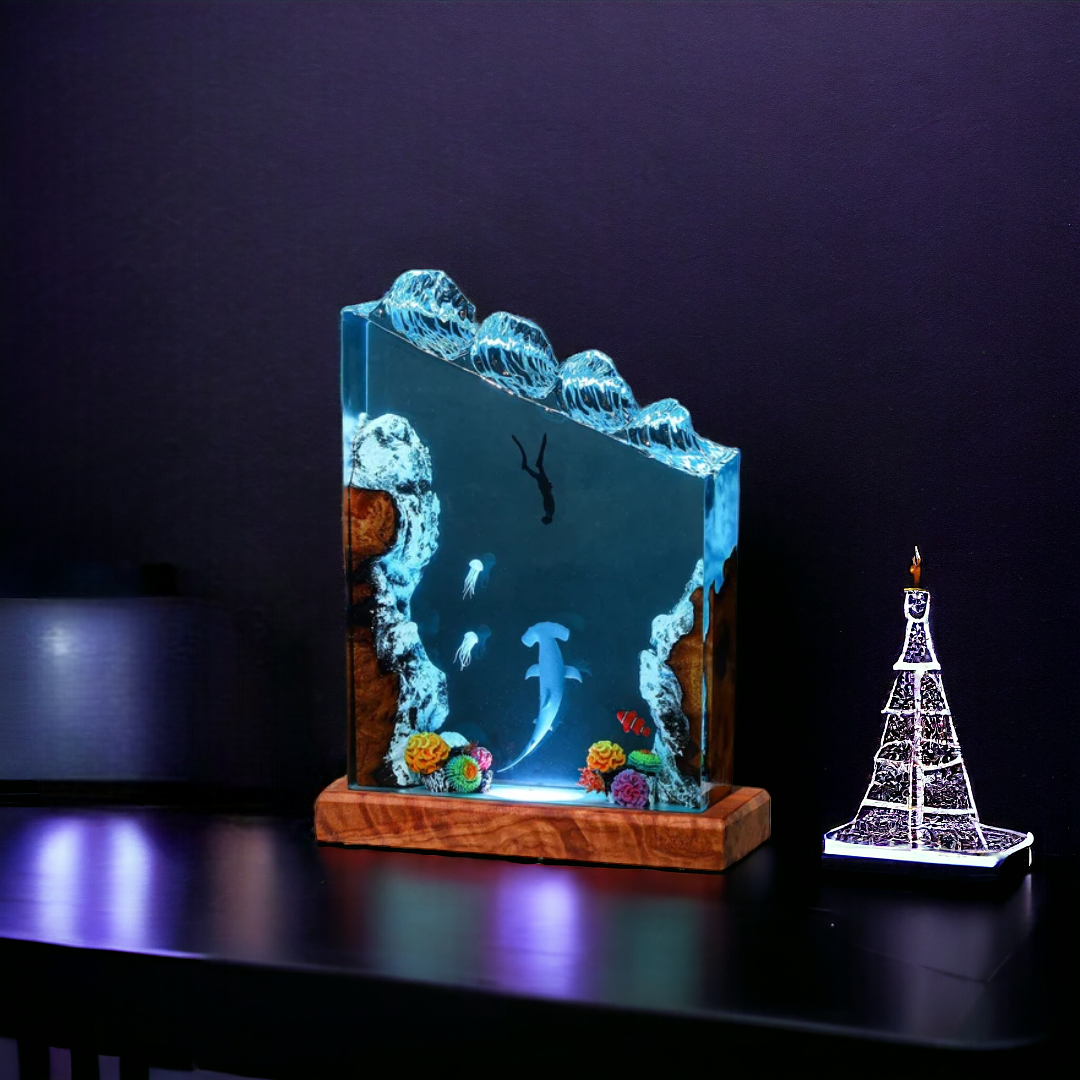 Hammerhead Shark - Epoxy Resin Lamp