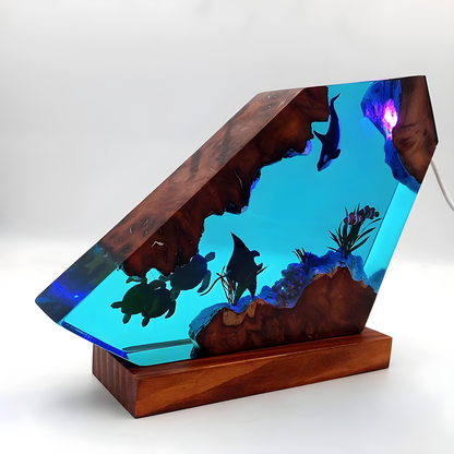 Orcinus orca style - Epoxy Resin Lamp