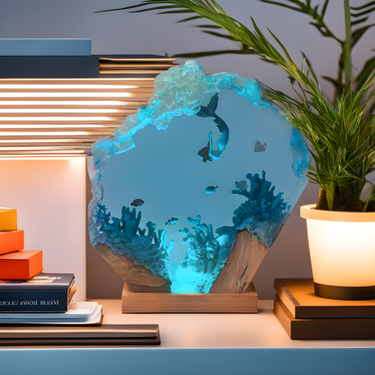 Mermaid - Epoxy Resin Lamp