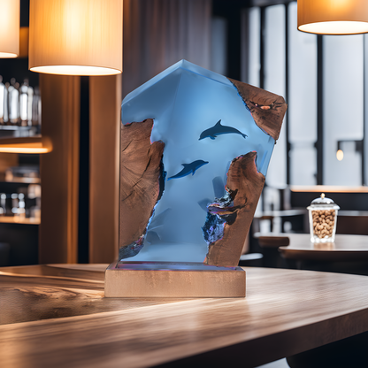 Dolphin style - Epoxy Resin Lamp