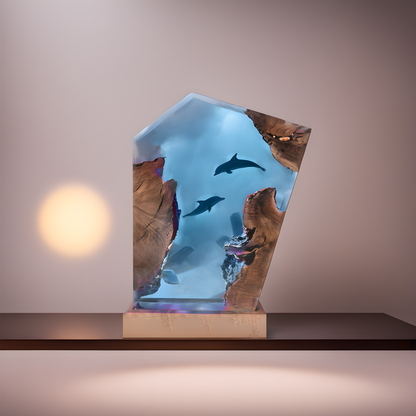 Dolphin style - Epoxy Resin Lamp