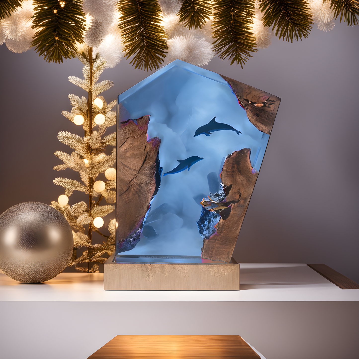 Dolphin style - Epoxy Resin Lamp