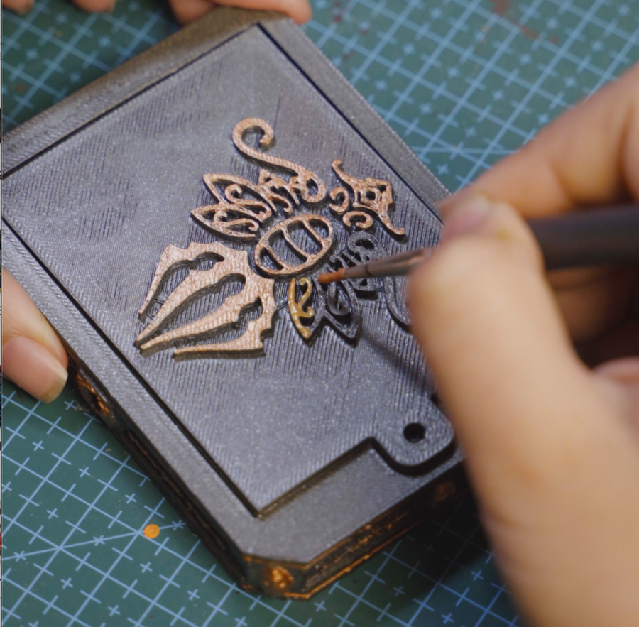 Hand Painting the Lamp Base