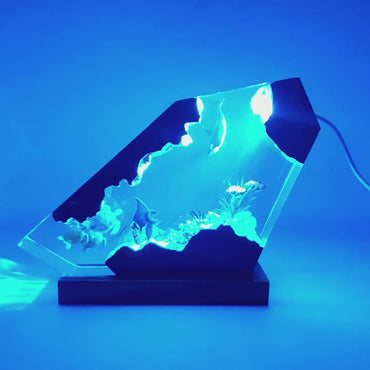 Orcinus orca style - Epoxy Resin Lamp